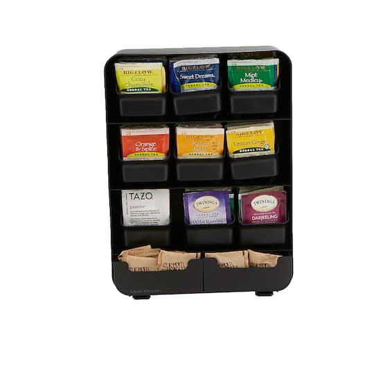 Mind Reader Black Tea Bag holder and Condiment Organizer